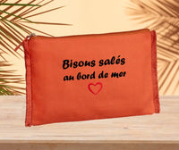 Pochette coton franges brodée