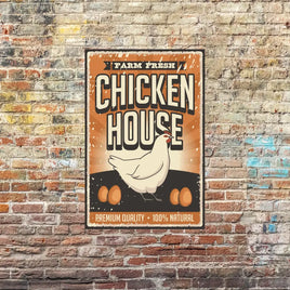 Plaque métal Chicken farm